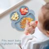 Cute silicone baby plate with suction to prevent spills
