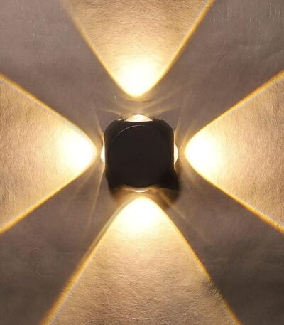 Modern LED outdoor up down wall light with warm white glow