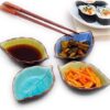 Hand-painted ceramic leaf dipping bowl for gourmet presentation