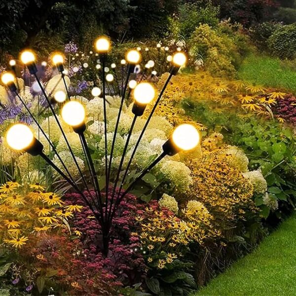 Aqua solar garden light path lighting with festive warm glow