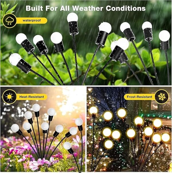 Firefly effect decorative solar lights for garden, lawn, and pathways