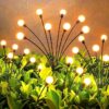 8 LED solar firefly lamp waterproof path lighting for garden parties