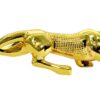 Geometrical golden lion jaguar statue for artistic home décor