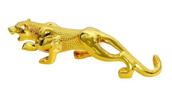Decorative modern jaguar sculpture in gold for shelves & desks