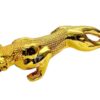 Handmade modern golden jaguar showpiece for collectors