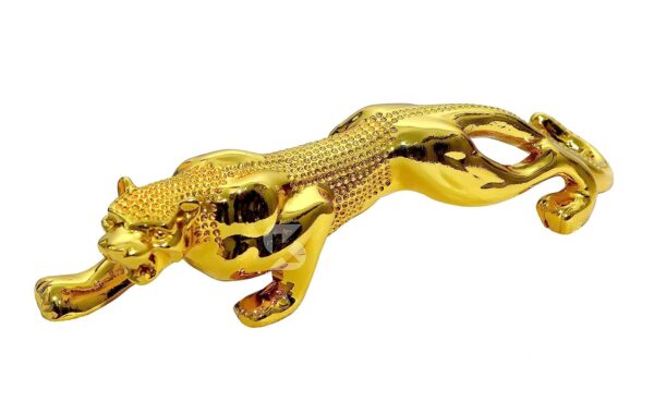 Handmade modern golden jaguar showpiece for collectors