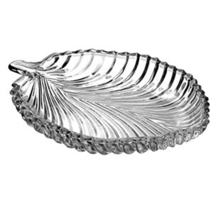 Stylish transparent glass leaf plate with modern design