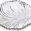 Unique leaf-shaped transparent glass serving plate