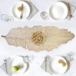 Elegant golden leather table runner for dining table centerpiece