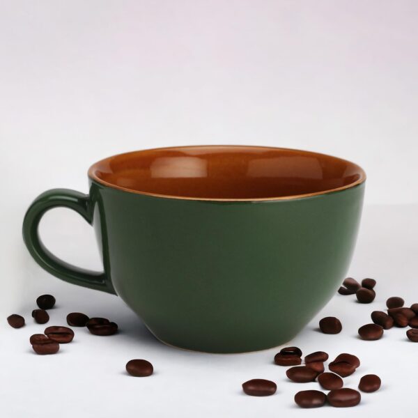 Premium quality wide-handled ceramic soup mug