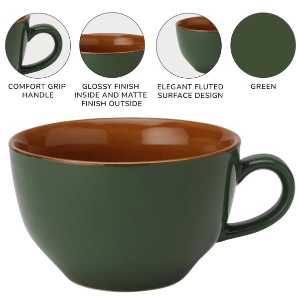 High-quality ceramic soup cup with wide handle for easy holding