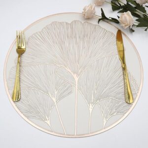 Decorative gold circle placemat under dinnerware