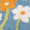 Cozy anti-slip bath rug with vibrant floral design