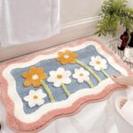 Little flower patterned super soft anti-skid absorbent floor mat