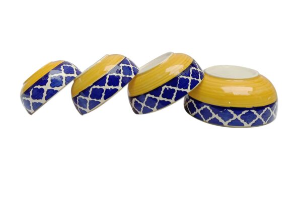 Unique hand-painted Moroccan ceramic bowls set for kitchen