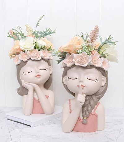 Elegant small Girl-shaped succulent pot for home decor