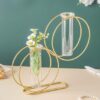 Stylish double ring design glass vase for home décor