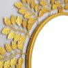Elegant handcrafted mirror with botanical leaf pattern