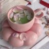Designer Ceramic Bubble Cup in Pink with Saucer