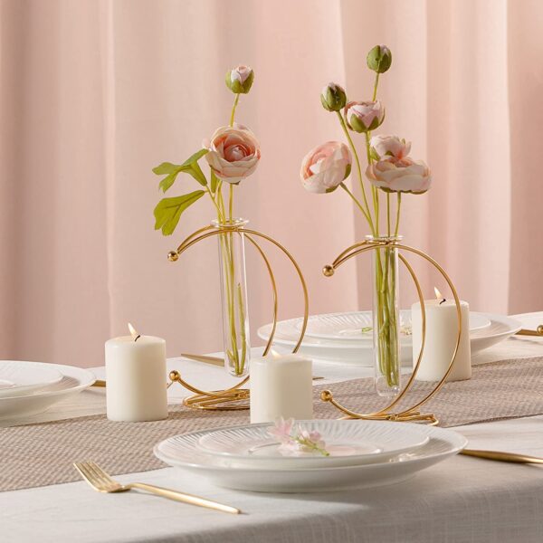 Golden flower vase for stylish home interiors