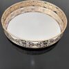 Elegant Gold Round Vanity Tray with Intricate Floral Filigree Design