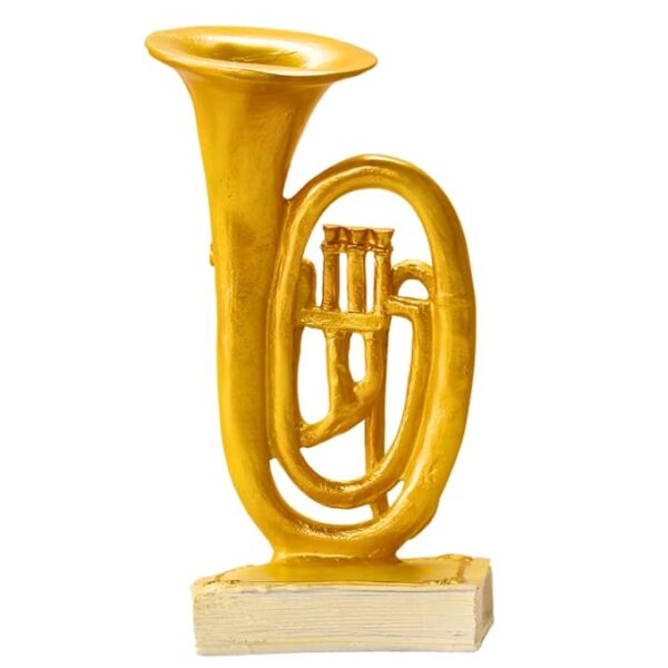 Elegant music-themed figurine shaped like a saxophone.