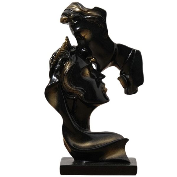 Modern resin couple sculpture symbolizing intimacy and romance