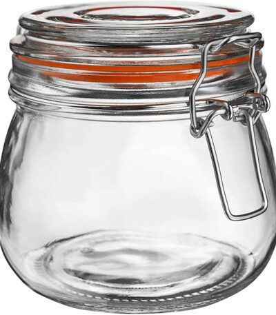 Glass mason jar with wide mouth for easy oatmeal prep