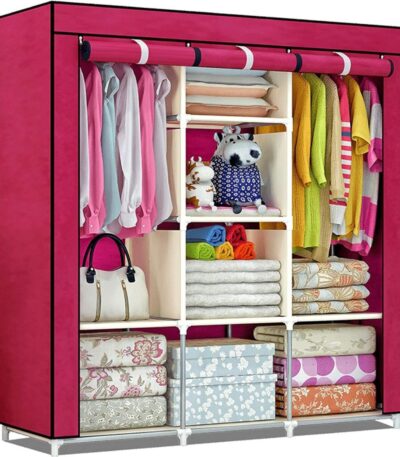 Fancy & Portable Collapsible Clothes Closet with Carbon Steel Frame