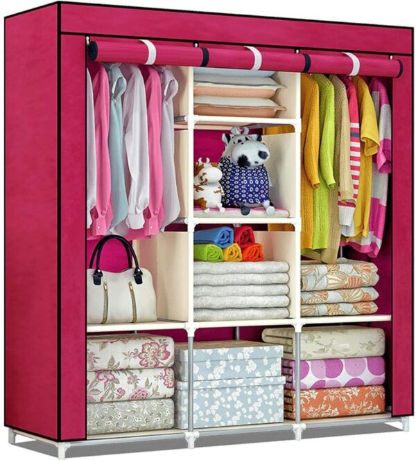Fancy & Portable Collapsible Clothes Closet with Carbon Steel Frame