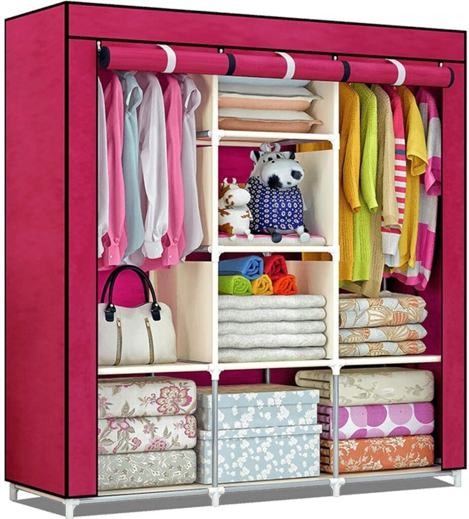 Fancy & Portable Collapsible Clothes Closet with Carbon Steel Frame