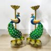 Beautiful peacock figurine metal showpiece with candle holder