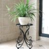 Black metal plant stand for modern indoor décor