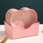Heart shaped plastic dinner plates for desserts and salads