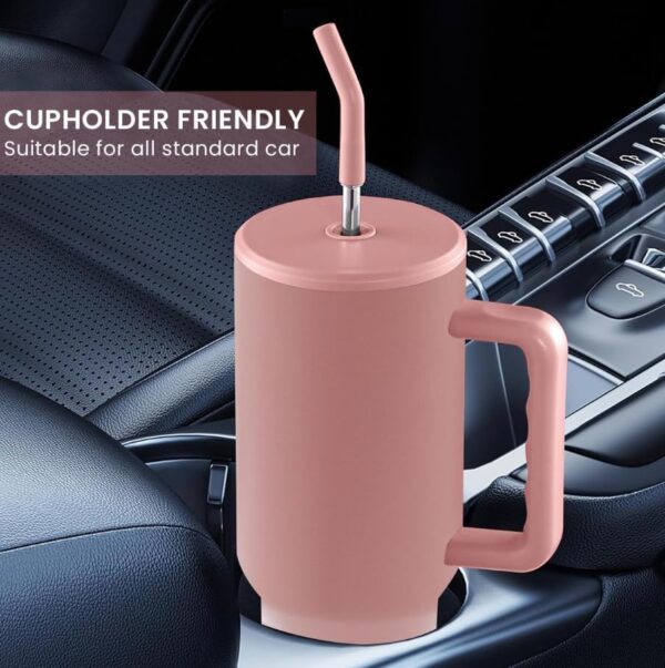 Travel tumbler with straw – keeps beverages hot and cold