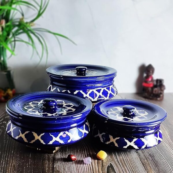 Traditional hand-painted Moroccan ceramic bowl with lid