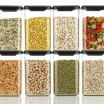 Transparent plastic containers for modular kitchen spice storage