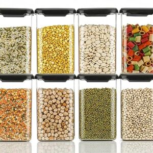 Transparent plastic containers for modular kitchen spice storage