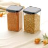 Kitchen organizers with plastic spice containers for easy access