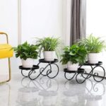 Modern plant stand with round pot for indoor living room décor