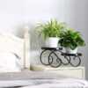 Stylish round planter stand for balcony garden decoration