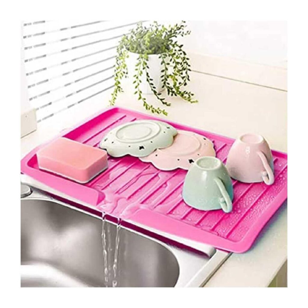 Anti-slip sloping sink mat for plates, glasses, and kitchen utensils