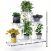 Durable plant stand with multiple layers for organizing pots.