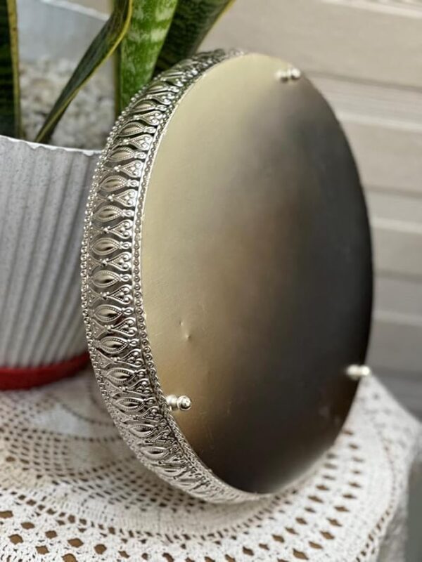 Stylish silver basket pooja plate for rituals, décor, and gifting