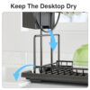 Double deck dish drying rack for plates, bowls, cups and silverware
