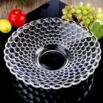 Transparent bubble design round glass fruit bowl