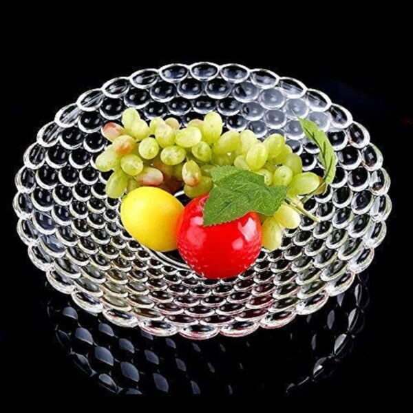 Stylish glass fruit bowl with bubble texture pattern