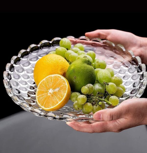 Bubble glass serving bowl for salads and desserts