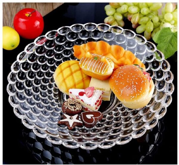 Luxury crystal glass bowl with bubble texture finish