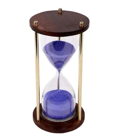 Premium Wooden and Brass Sand Timer Hourglass – Classic Home Décor